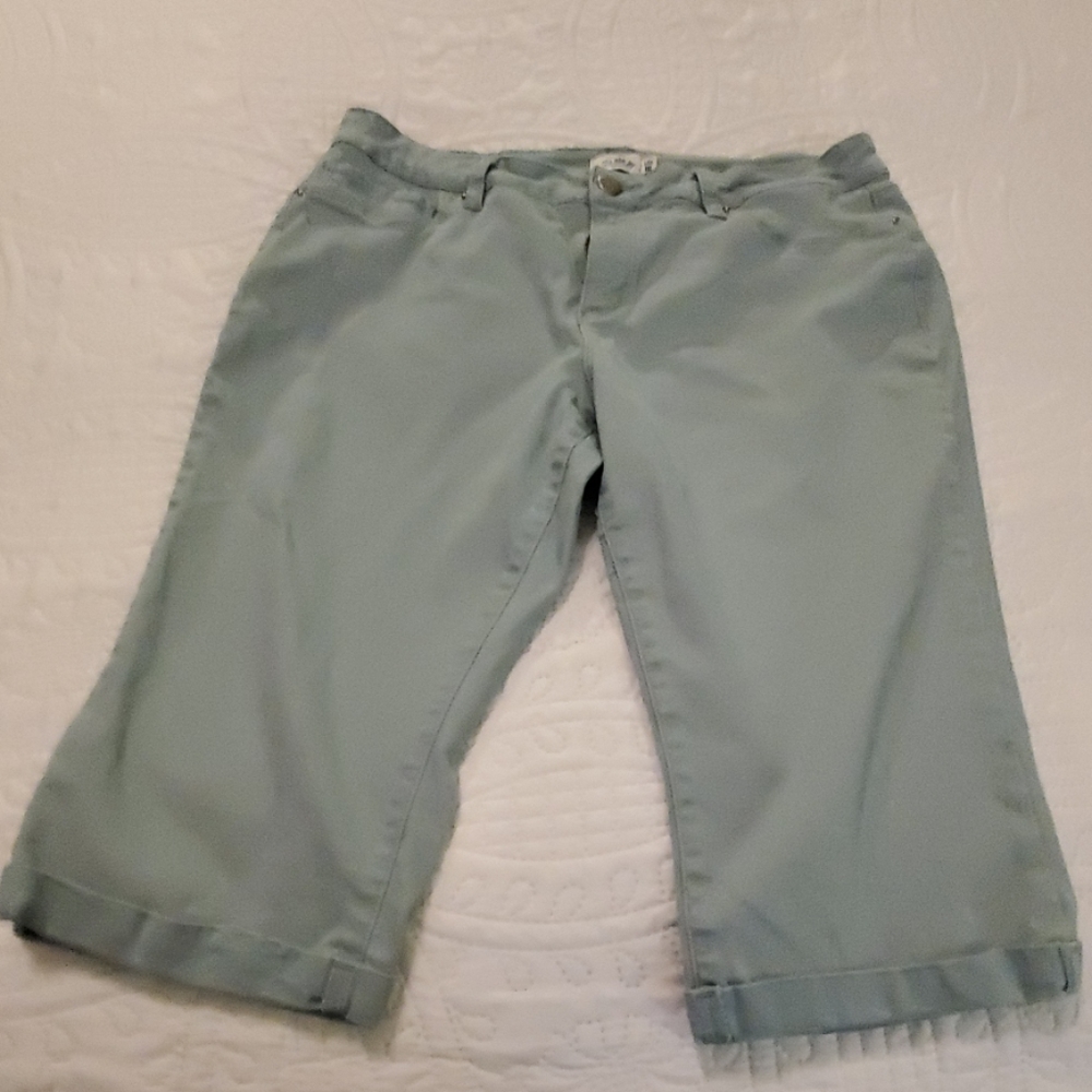 Royalty mint green Jean capris Size 16